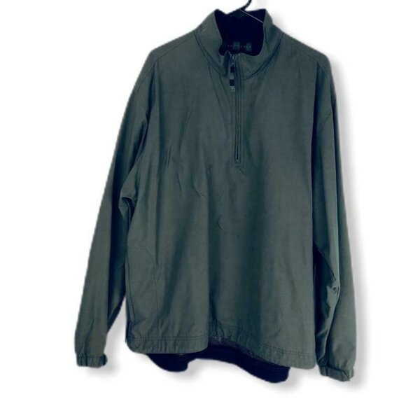 Nike Golf Windbreaker Mens L Green Quarter-Zip Pullover Jacket Elastic Cuffs - Picture 1 of 8